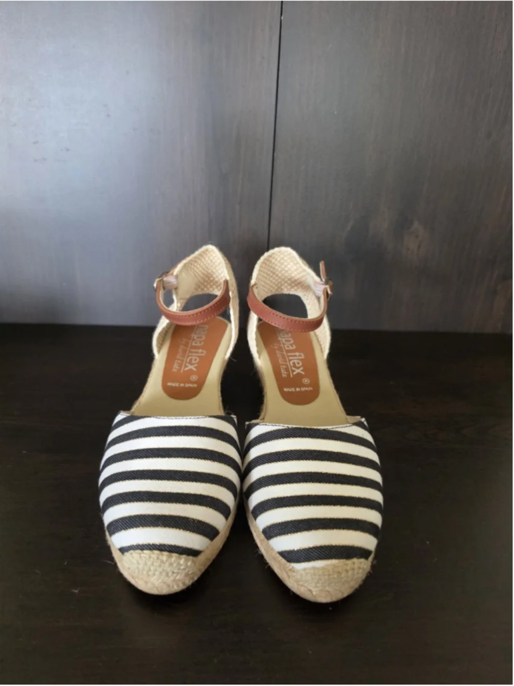 Napa Flex David Tate Espadrille Wedge d'Orsey Sandals 8.5 M (39 EU) Black White